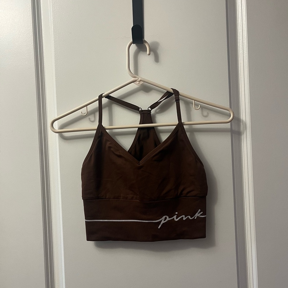 PINK Victoria's Secret Chocolate Sports Bra